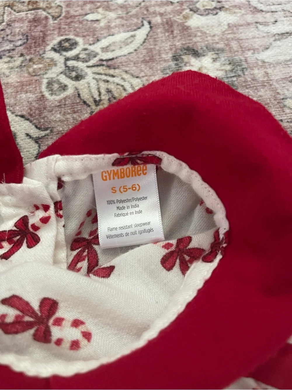Candy cane flannel ruffle nightgown